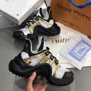 Giày thể thao lvs đen vàng nữ cao cấp (free ship)