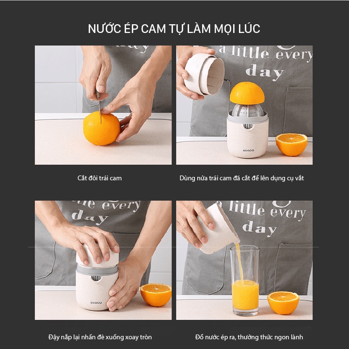Dụng Cụ Ép Cam Mini 400ml Thủ Công Ecoco, Ép Hoa Quả Cầm Tay Tiện Ích - Bảo Hành 12 Tháng