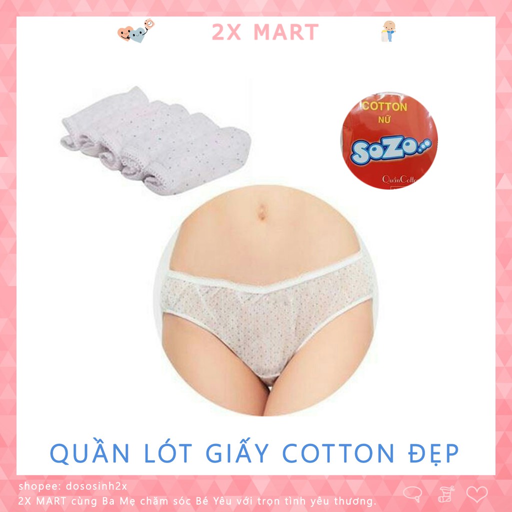 Quần lót vải giấy cotton Sozo Túi Cam (Set 5 Quần) Mềm Nhẹ Thoáng Mát Sử dụng 1 lần - 2X MART