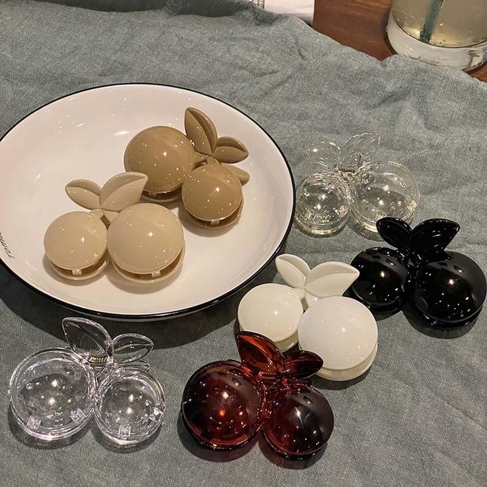 TWINKLE Kẹp Tóc Hình Quả Cherry Màu Đen / Cà Phê Thời Trang