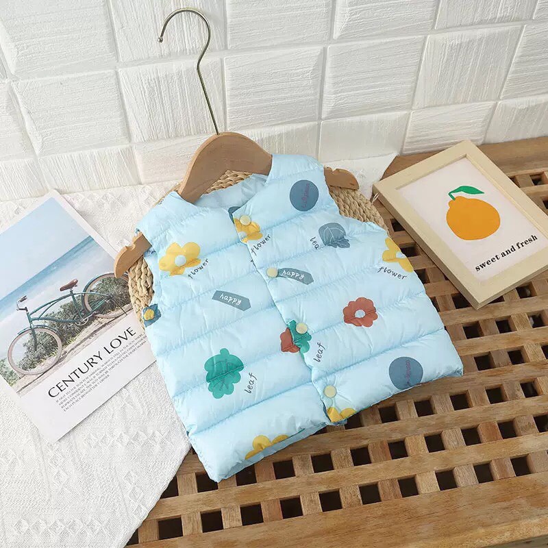 ÁO KHOÁC PHAO 3 LỖ BÉ TRAI GÁI NHỒI BÔNG DÀY DẶN