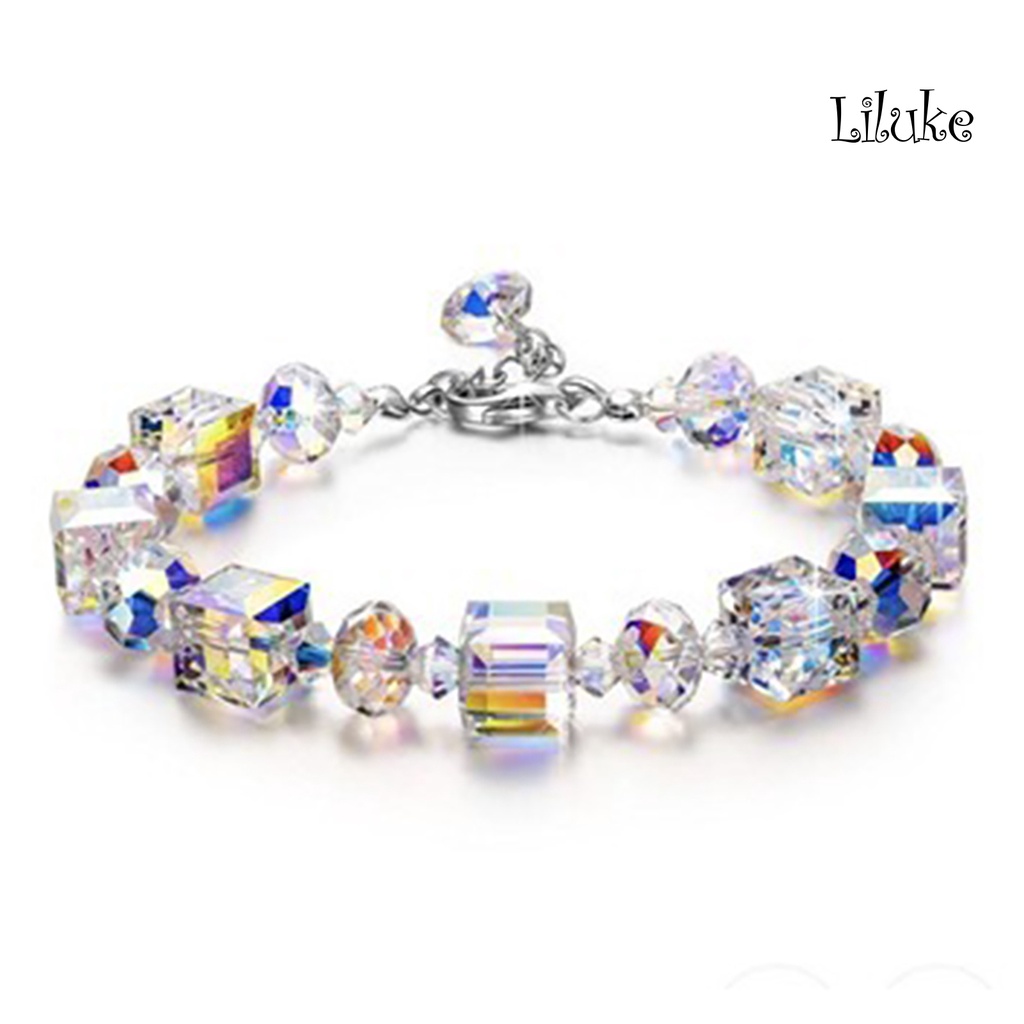 Vòng Tay Hợp Kim Đính Đá Nhiều Màu Trang Trí Xinh Xắn Cho Nữ