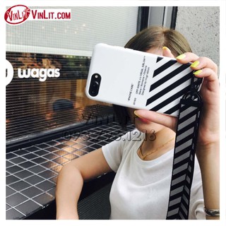 Ốp lưng Iphone Ốp lưng Off White đen trắng xinh có dây ip6/6s/6plus/7/8/7 8 plus/x IPP180420A3