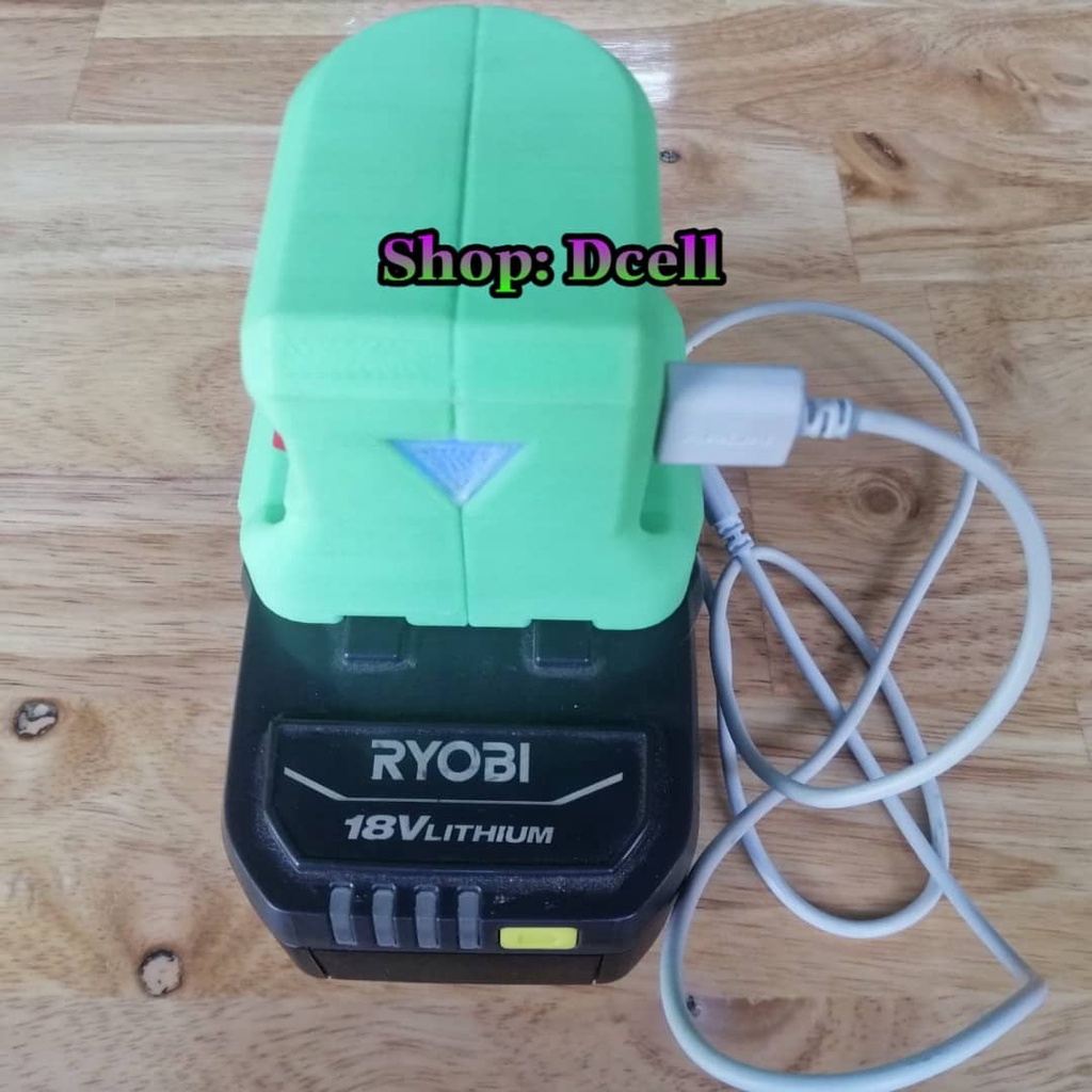 Sạc Dự Phòng Dùng Pin Ryobi 18v In 3D Siêu Bền - Sạc Dự Phòng Pin Ryobi