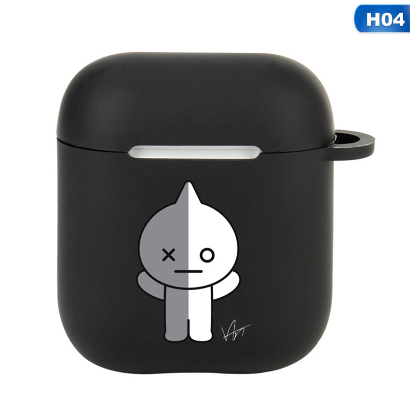 Vỏ Bảo Vệ Hộp Sạc Tai Nghe Airpods Pro Bằng Silicon Họa Tiết Hoạt Hình Bt21 Dễ Thương Kèm Móc Khóa