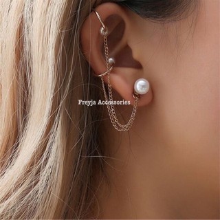 Bông tai nữ dáng dài dây mảnh kết hợp kẹp vành tai phong cách vintage hot trend / khuyên nữ