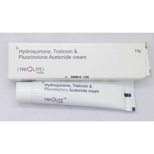 Kem nám, tàn nhan, đồi mồi Triolite cream (15g) 2% hydroquine và 0.025% tretinoin.