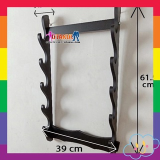 Giá Để Kiếm Gỗ Treo Tường - 5 Tầng