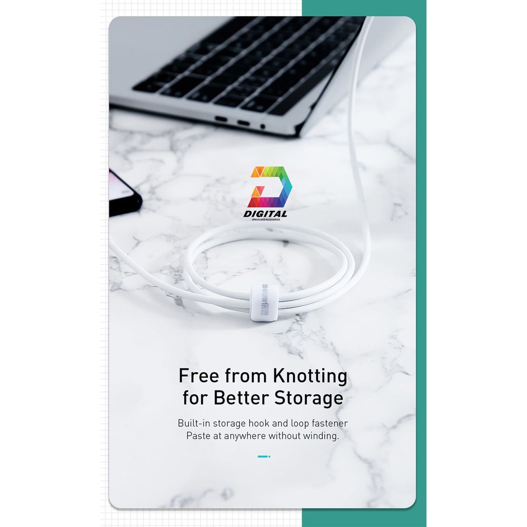 Cáp Sạc Nhanh Baseus Mini White Cổng Micro USB Chính Hãng ( Quick Charging &amp; Sync Data TPE Cable )