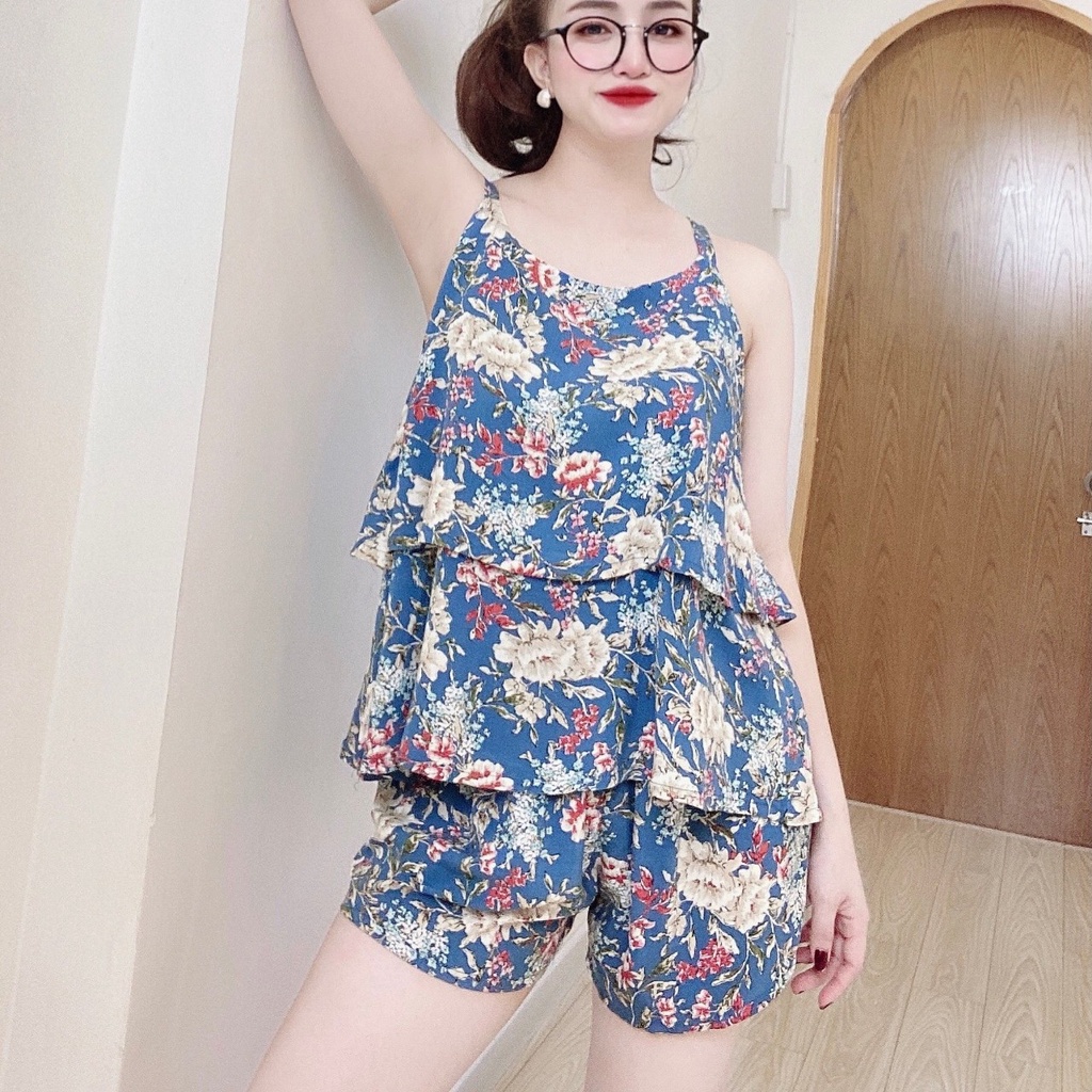 Đồ ngủ sexy nữ hai 2 dây gợi cảm hiệu mai ngô, đồ bộ lanh mặc nhà bigsize nữ dễ thương - yenbeauty đồ mặc nhà cao cấp