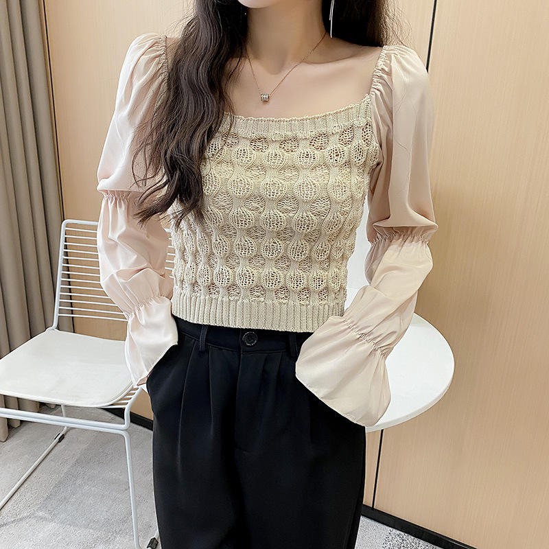 Áo Voan Tay Dài Thời Trang Đáng Yêu Cho Nữ Kiểu Hàn Quốc