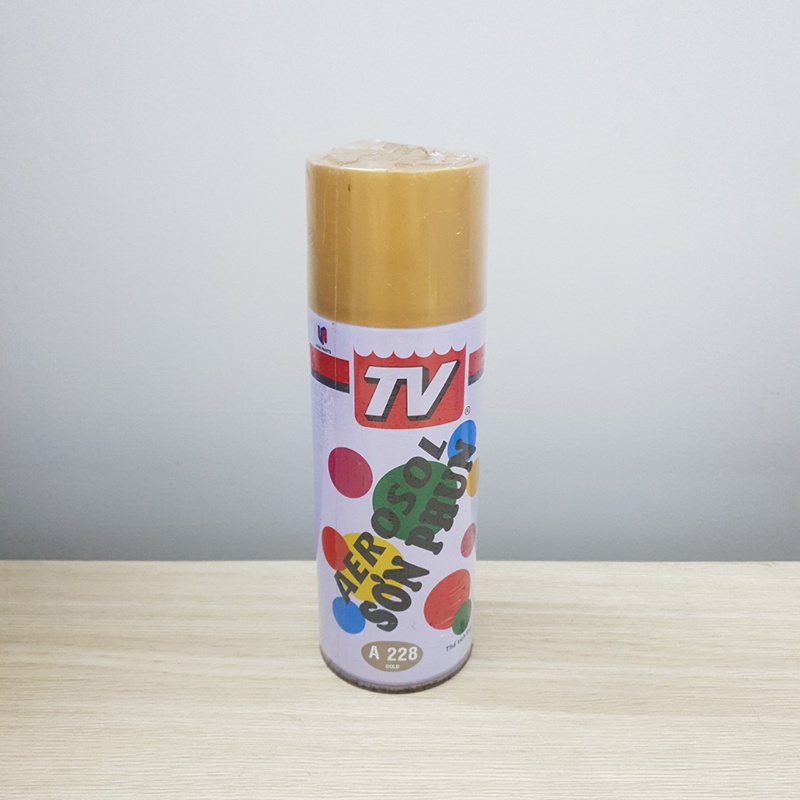 Sơn xịt TV AEROSOL 400ml Đỏ A211, Đồng A228, Vàng A218, Trắng A200, Xanh A242, Bạc A100, Bạc A300