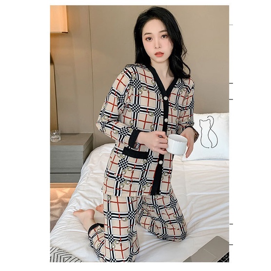Đồ Ngủ Nữ Bộ Pijama Dài Tay Mặc Nhà SAQ325