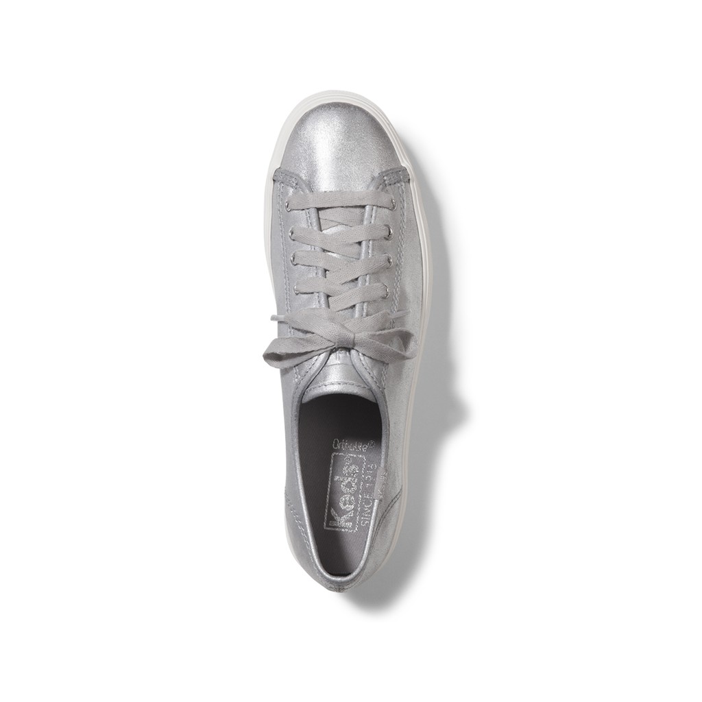 Giày Keds Nữ - Triple Kick Metalic Suede Silver - KD057304