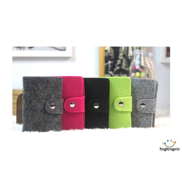 Ví đựng thẻ vải nỉ trơn màu unisex