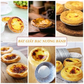 Set 100 chén bạc nướng bánh Chén bạc nướng hào Chén bạc làm bánh trứng,bánh tart