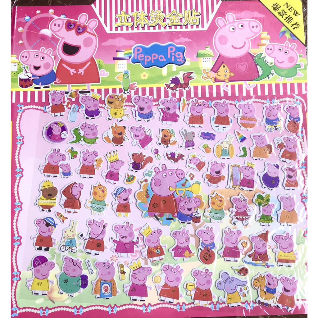 Đồ Chơi Dán Sticker 3D Nổi 2 Lớp, Miếng To Hình Công Chúa Disney , Peppa Pig, Paw Patrol Nhiều Mẫu Dễ Thương Dành Cho Bé