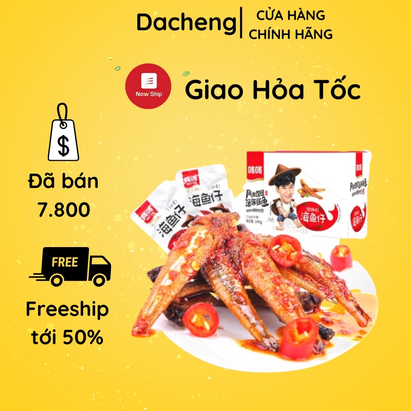Cá cay Hồ Nam ăn liền 1 gói 12g đồ ăn vặt Sài Gòn vừa ngon vừa rẻ | Dacheng Food
