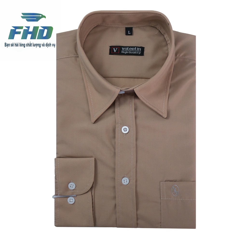Áo Sơ Mi Nam Trơn Dài Tay Đóng Hộp Vải Cotton Mềm Mịn Màu Sắc Đa Dạng FHDA006
