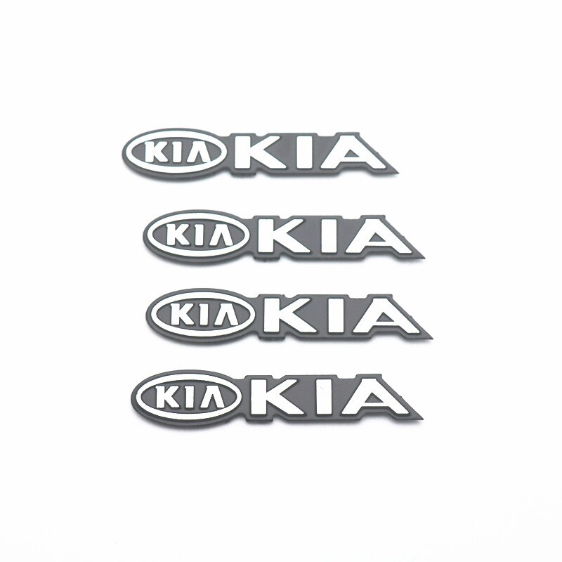 Set 4 miếng dán 3D bằng nhôm trang trí loa Kia Sportage Rio Picanto Forte 12-20 2021