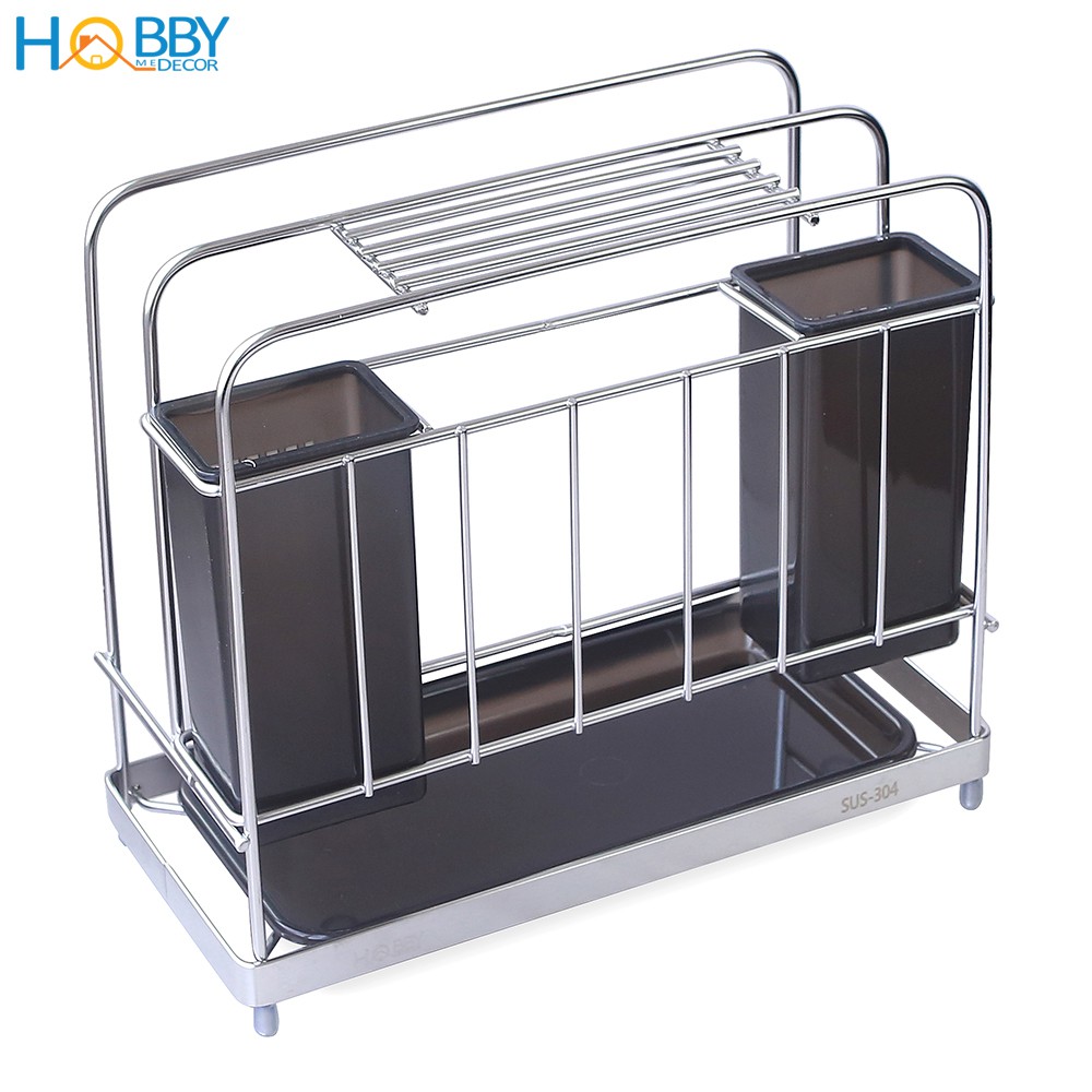 Kệ đựng đũa muỗng thớt đa năng HOBBY KDMT2 - có khay nhựa hứng nước - mẫu cao cấp | BigBuy360 - bigbuy360.vn