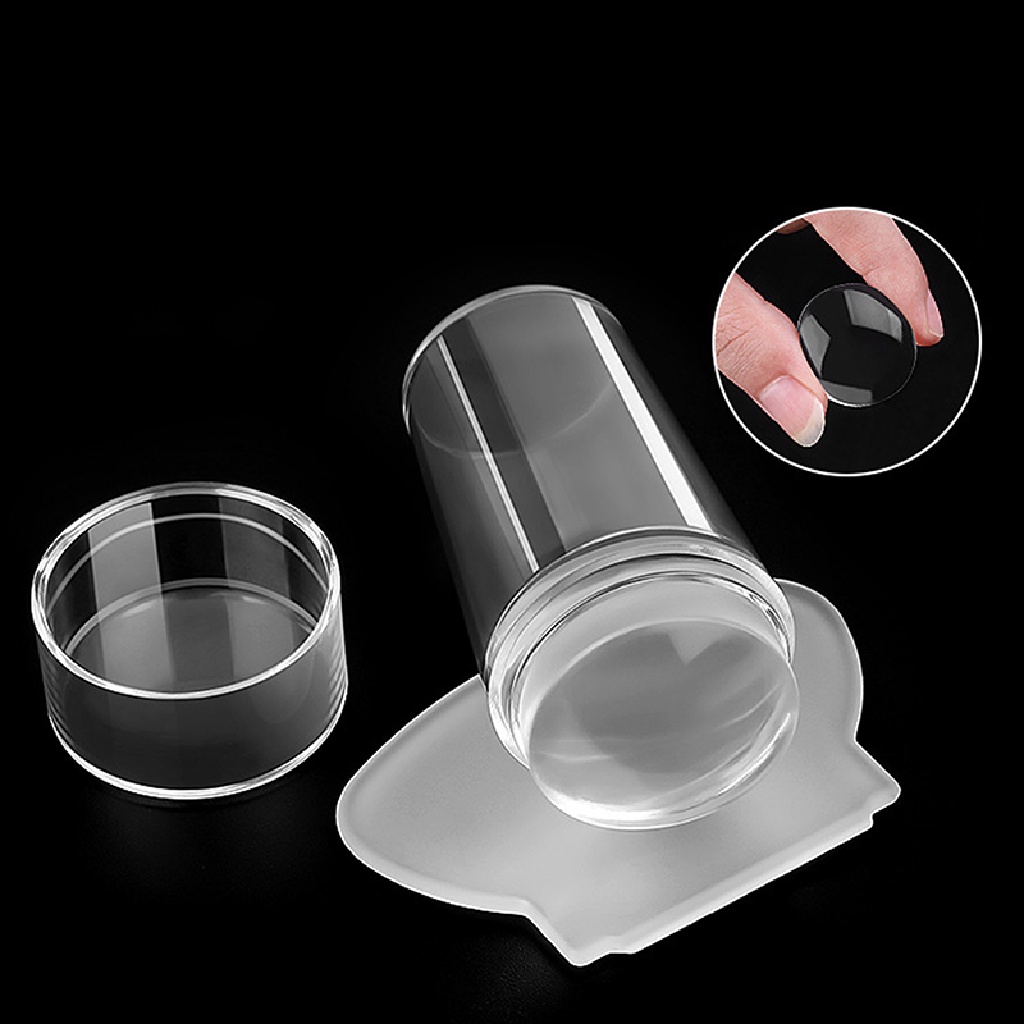 [boomfashion] Silicone Transparent Nail Art Stamping Kit Manicure Plate Stamp Polish Scraper [new]