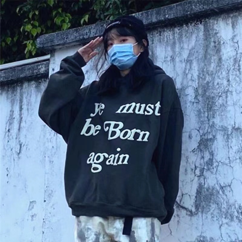 ZHELIHANGFEI Áo len dài tay kiểu dáng rộng phong cách retro đa năng