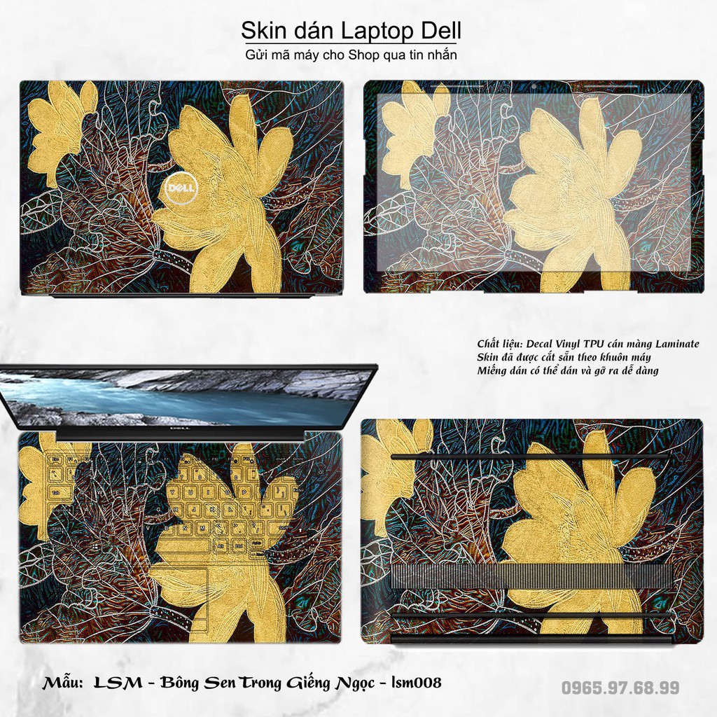 Skin dán Laptop Dell in hình Bông Sen Trong Giếng Ngọc - lsm008 (inbox mã máy cho Shop)