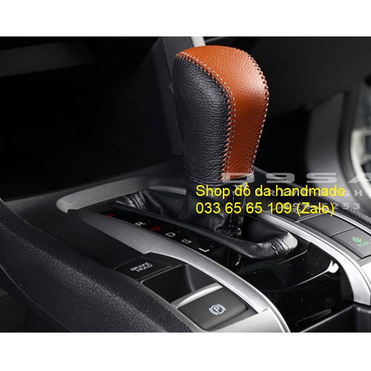 Bao da bọc cần số honda civic số tự động  da bò, bảo hành 12 tháng