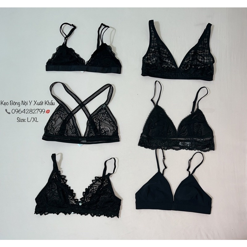 Áo Ngực Bralette Ren Thun Không Gọng Không Mút  Xuất Khẩu  L XL XXL