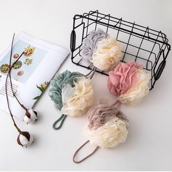 Bông Tắm Lưới Tròn Tạo Bọt Mềm Mịn 2 Màu Pastel An Toàn Cho Da Giá Rẻ