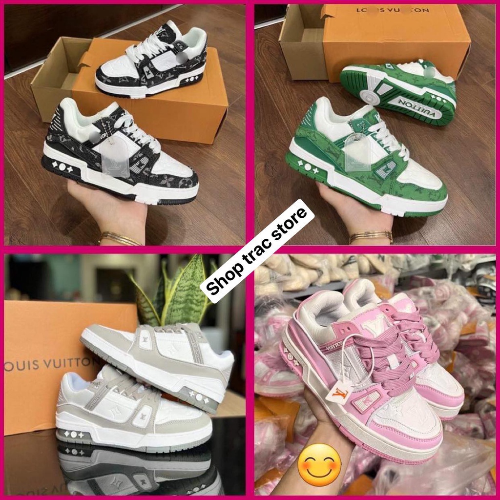 Giày thể thao sneaker LVSC 7 phiên bản mới màu xanh hồng xám vàng cam than và đen full sz nam nữ