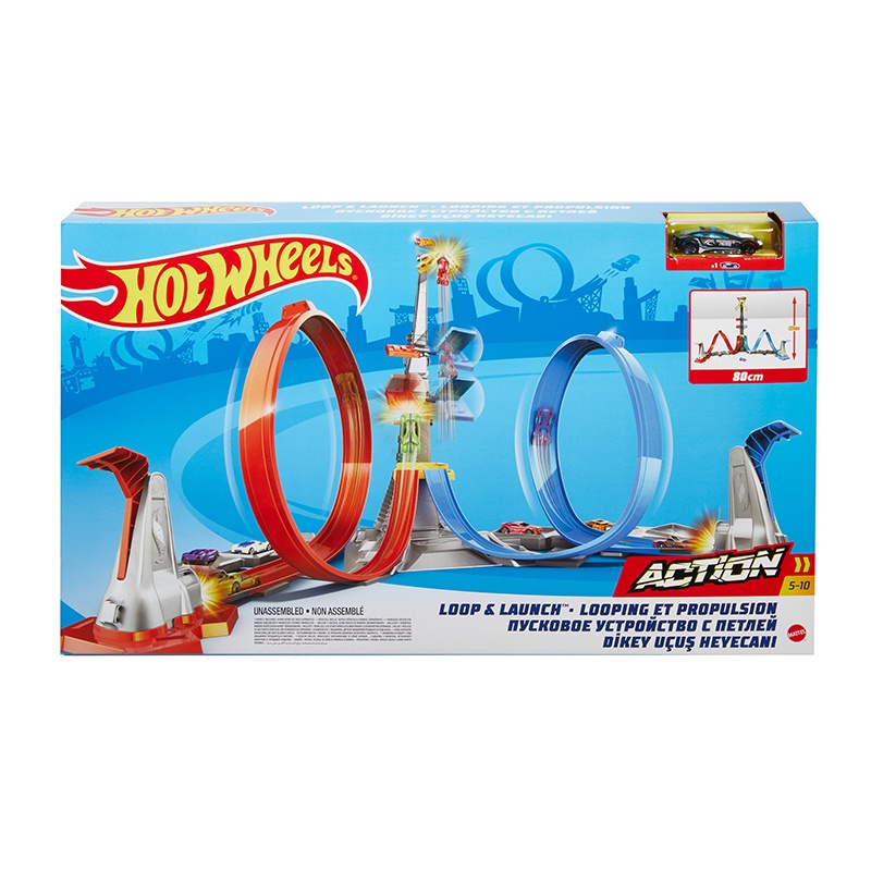 Đồ Chơi HOT WHEELS Bộ Đường Đua Hot Wheels Xoắc Ốc Dốc Bay GRW39