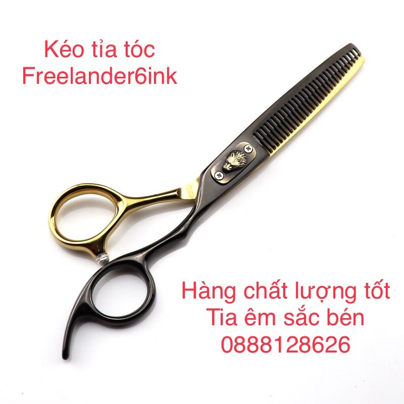 (Hàng chất lượng cao) Bộ 2 kéo(1cắt +1tỉa) Freelander-FR08 đầu sói - Chuyên dụng cho hiệu cắt tóc sắc ngọt bén