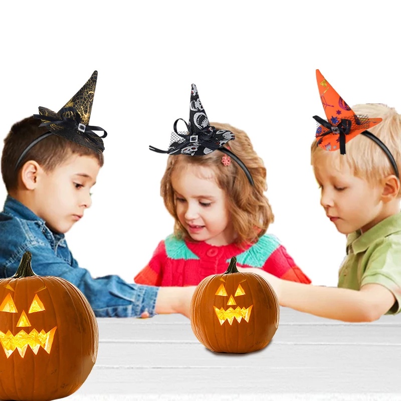 1 Băng Đô Cài Tóc Hình Nón Phù Thủy Hóa Trang Halloween