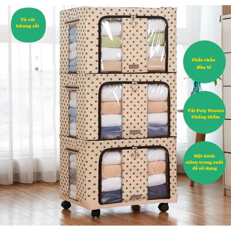 Bộ 3 Túi Đựng Chăn Màn Khung Sắt Gấp Gọn Cao Cấp miDoctor (CÓ CHỌN LOẠI MÀU)