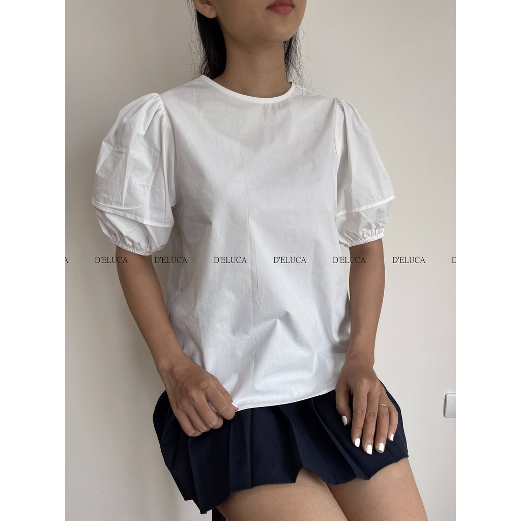 [Hình+Video Thật] Áo Kiểu Nữ Tiểu Thư Cổ Tròn Tay Bồng Dễ Thương Thời Trang Hàn Quốc | BigBuy360 - bigbuy360.vn