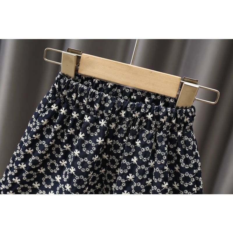 Bộ Áo Thun Cotton + Quần Short In Hoa Phong Cách Hàn Quốc Nhật Bản Thời Trang Mùa Hè Mới 2022 Cho Bé Gái