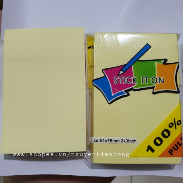 Giấy ghi chú vàng 5cmx7cm