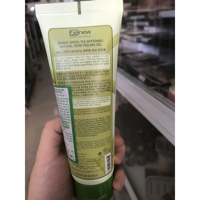 (Giá sỉ ) Tẩy da chết trà xanh cao cấp Hàn Quốc Benew Green Tea Peeling Gel (120ml)