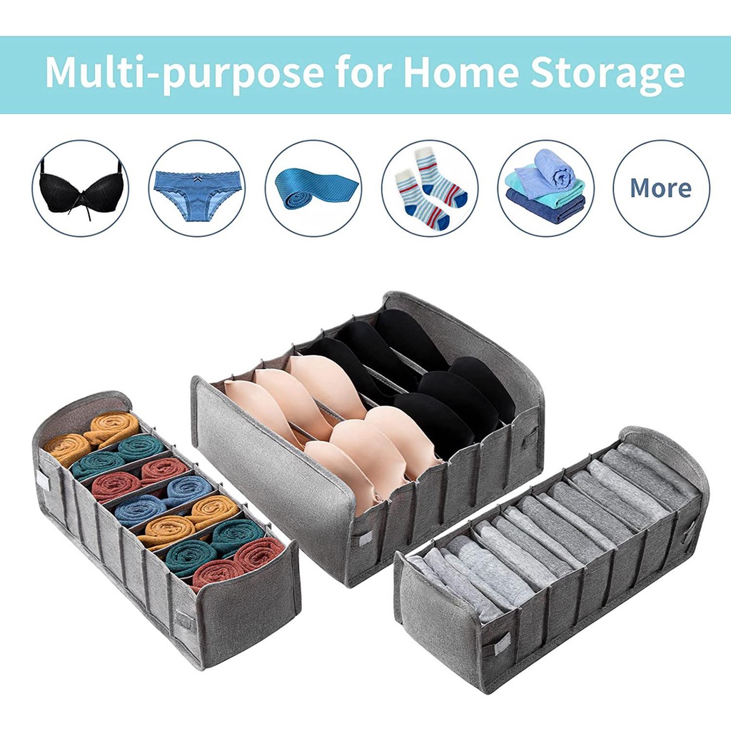 ♫Daphne♫ Hộp Đựng Vớ/Đồ Lót Nhiều Màu Sắc Có Thể Gấp Gọn Tiện Dụng