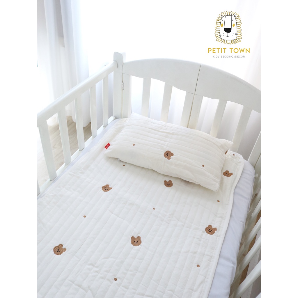Gối organic cotton 2 lớp bông gòn tự nhiên trẻ em,gối nằm cho bé