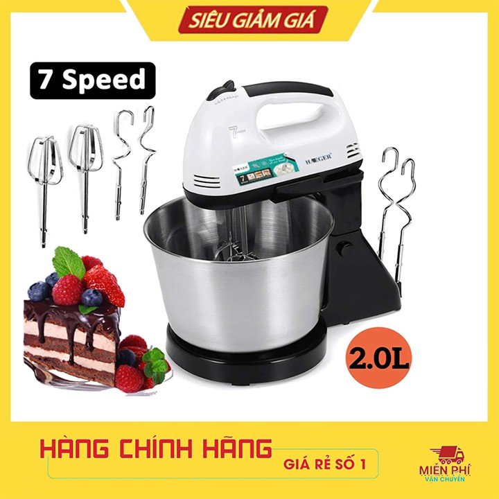 [Hot] Máy Đánh Trứng Cầm Tay 7 Tốc Độ Có Âu Trộn