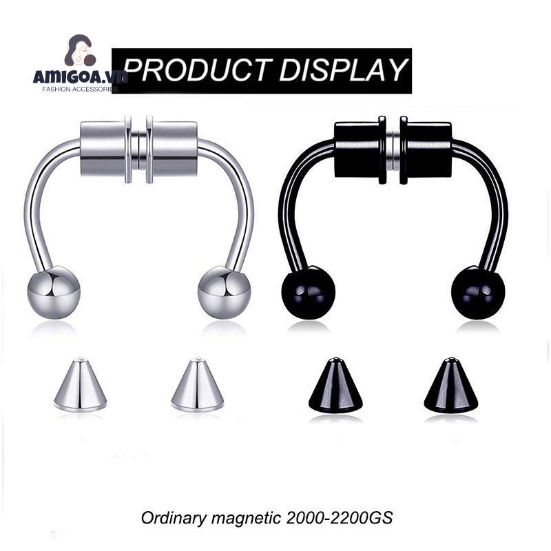 Khuyên Mũi Nam Châm Chất Liệu Thép Titan Không Gỉ