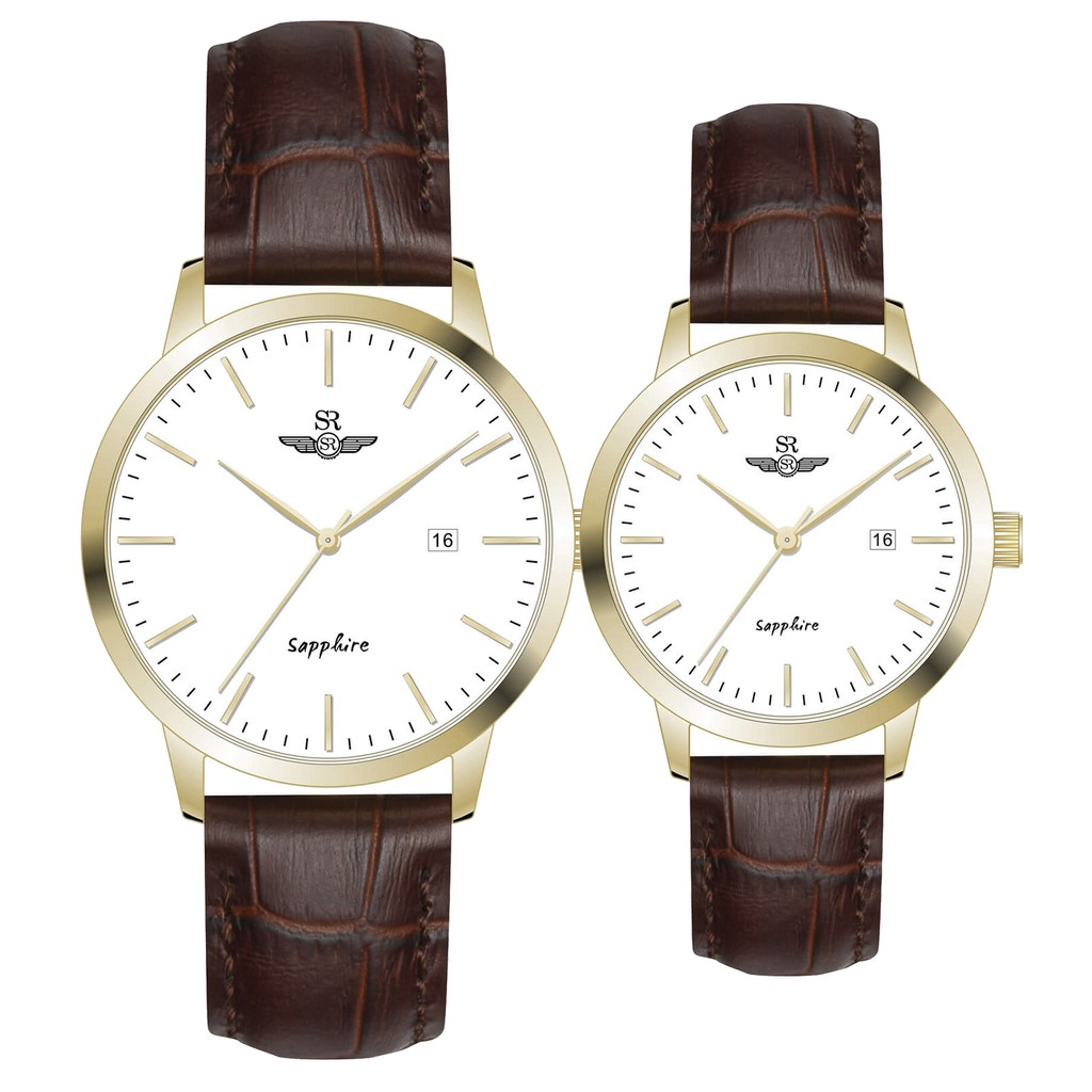Đồng Hồ Cặp Đôi Dây Da SR Watch SG3001.4602CV & SL3001.4602CV Chính Hãng
