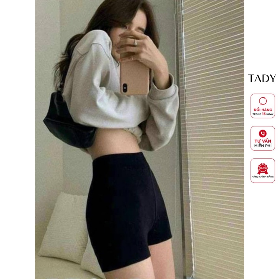 Quần Legging Thun Đùi  - Quần Thun Nữ Biker Cạp Cao Mặc Nhà Dáng Ôm Bó Lưng