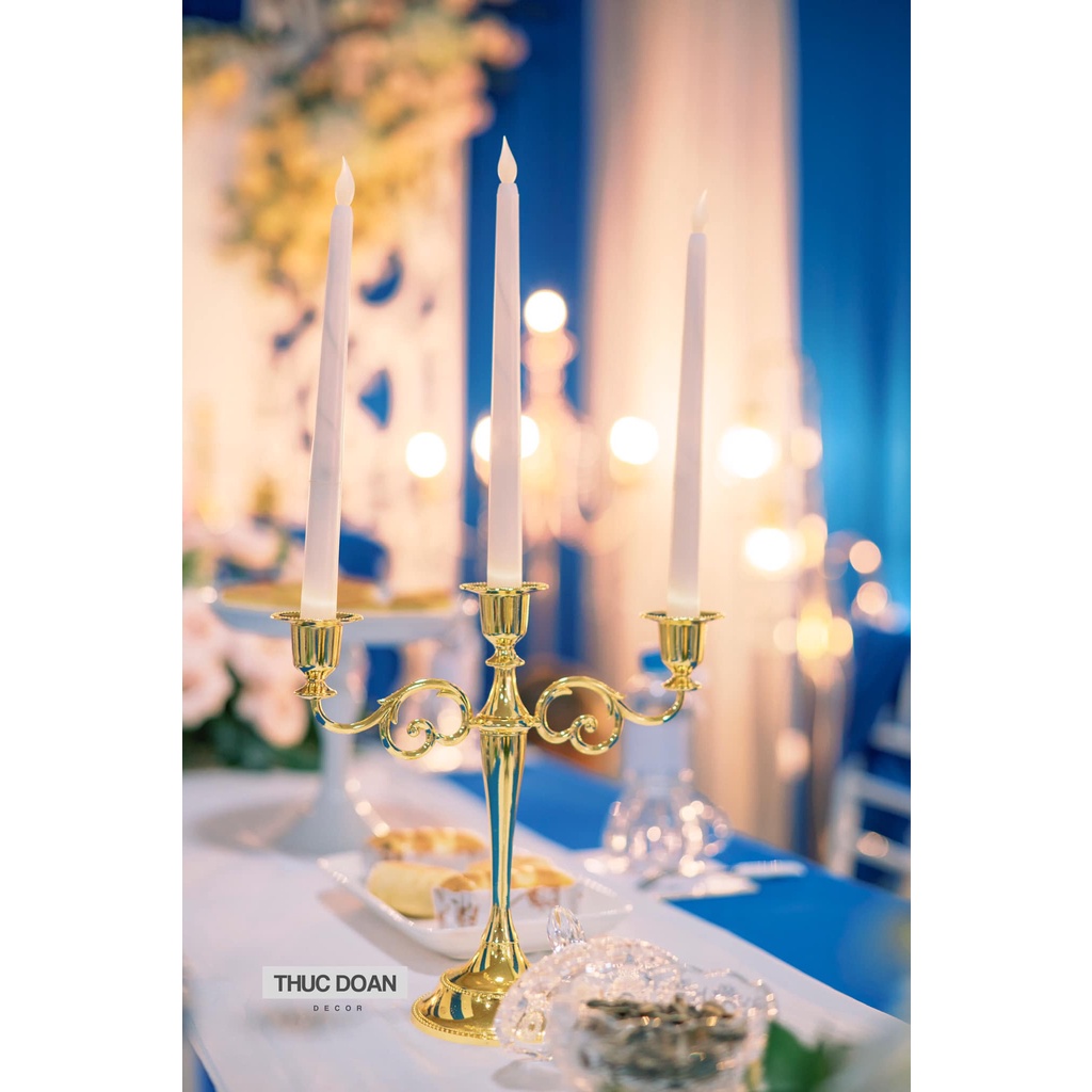 Chân Nến Vintage 3 Tay, 5 tay cao 27cm và 36cm Trang Trí
