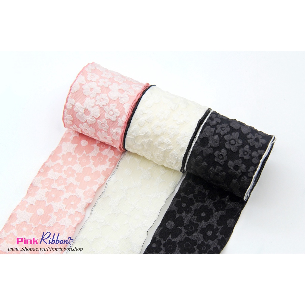 Vải gấm hoa 3D kích thước 5cm