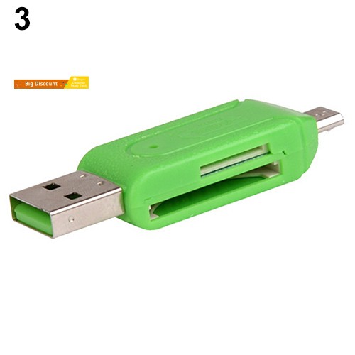 Đầu Đọc Thẻ Nhớ Usb Otg 2 Trong 1 Cho Pc Điện Thoại