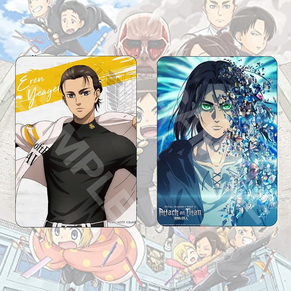 Ảnh card bo góc in hình ATTACK ON TITAN ver BÓNG CHÀY Đại Chiến Titan thẻ bo viền 5*8cm anime chibi sưu tầm #